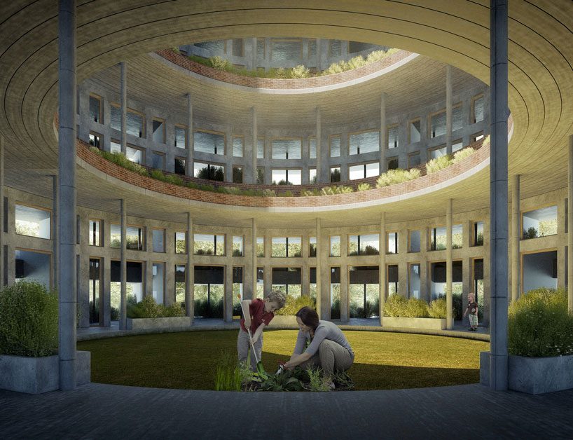 NUDES designs the forest school in india with a rooftop cycle track and 'live' skin designboom