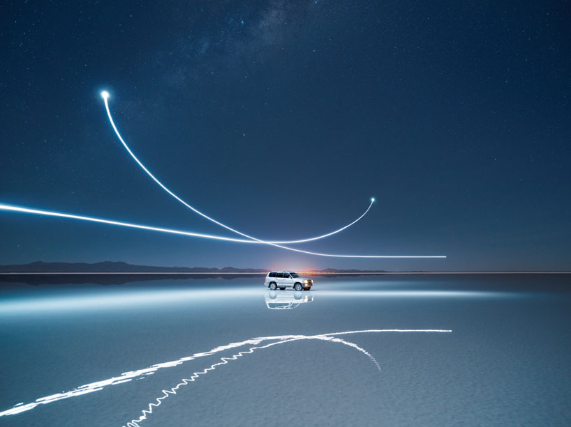reuben wu uses drone LEDs to illuminate bolivia's remote landscapes