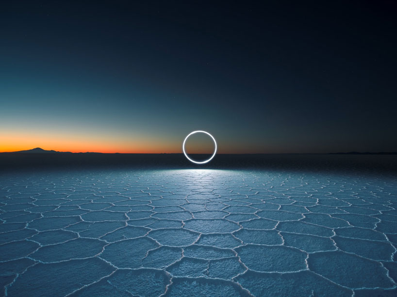 reuben wu uses drone LEDs to illuminate bolivia's remote landscapes