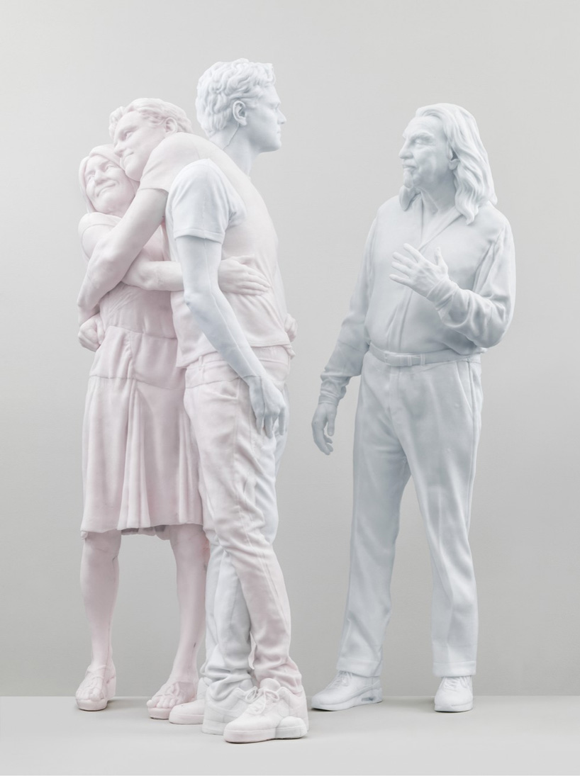 urs fischer casts candle sculpture of leonardo di caprio with his parents in wax