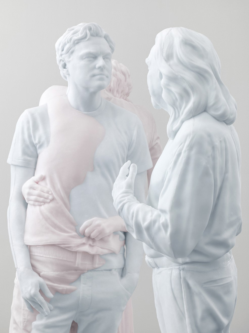 urs fischer casts candle sculpture of leonardo di caprio with his parents in wax