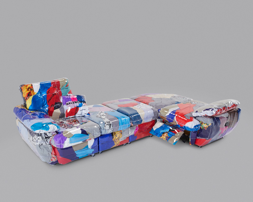 balenciaga sofa made a see-through couch and stuffed it with old clothes