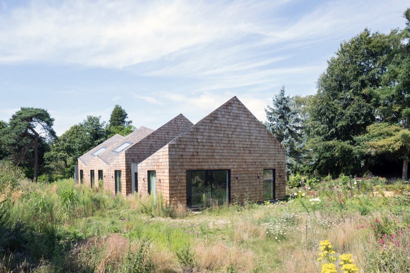 blee halligan architects extends five acre brick barn with shingle-clad B&B in the UK
