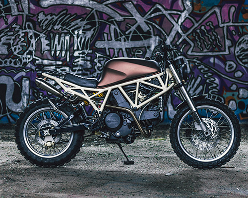 webbed subframe shapes the custom ducati 750SS by LL motorcycles