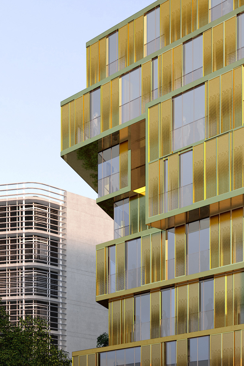 malka architecture clads student housing in gold to create ‘egyptian house’ in paris