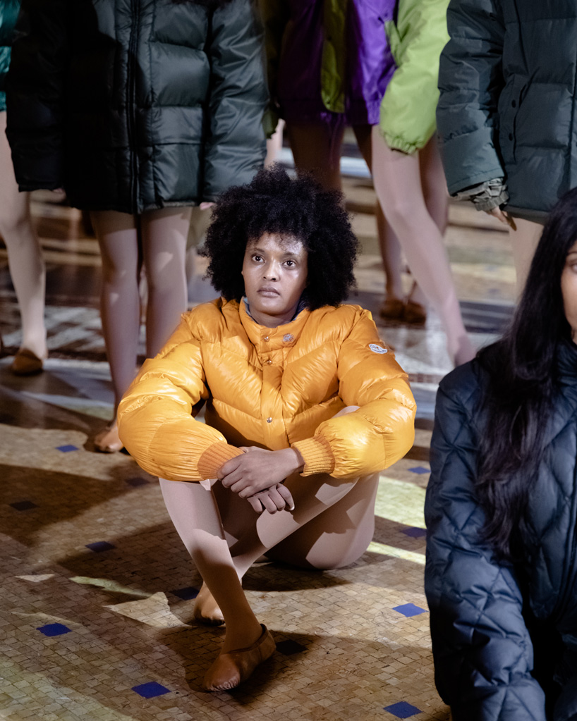 vanessa beecroft dresses ballerinas in vintage moncler for special performance in milan