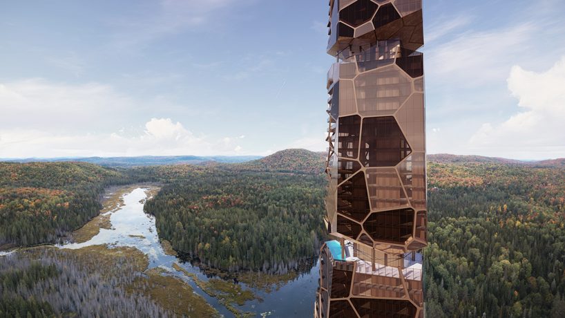 MU architecture combats urban sprawl with PEKULIARI residential tower in quebec designboom