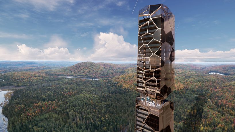 MU architecture combats urban sprawl with PEKULIARI residential tower in quebec designboom