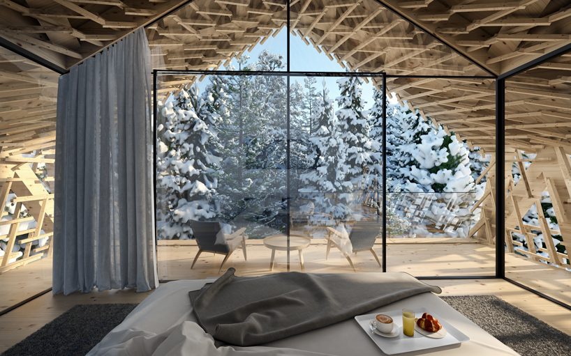 peter pichler designs luxury 'tree suites' elevated within an austrian forest designboom