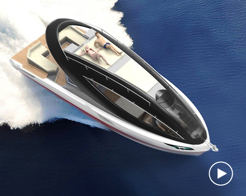 pierpaolo lazzarini designs the f33 spaziale yacht with sleek futuristic lines