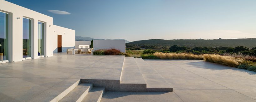 react architects steps 'the gaze' house into idyllic greek island landscape designboom