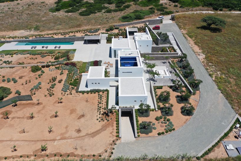 react architects steps 'the gaze' house into idyllic greek island landscape designboom