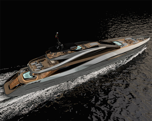 rossinavi and pininfarina design sports car-inspired super yacht