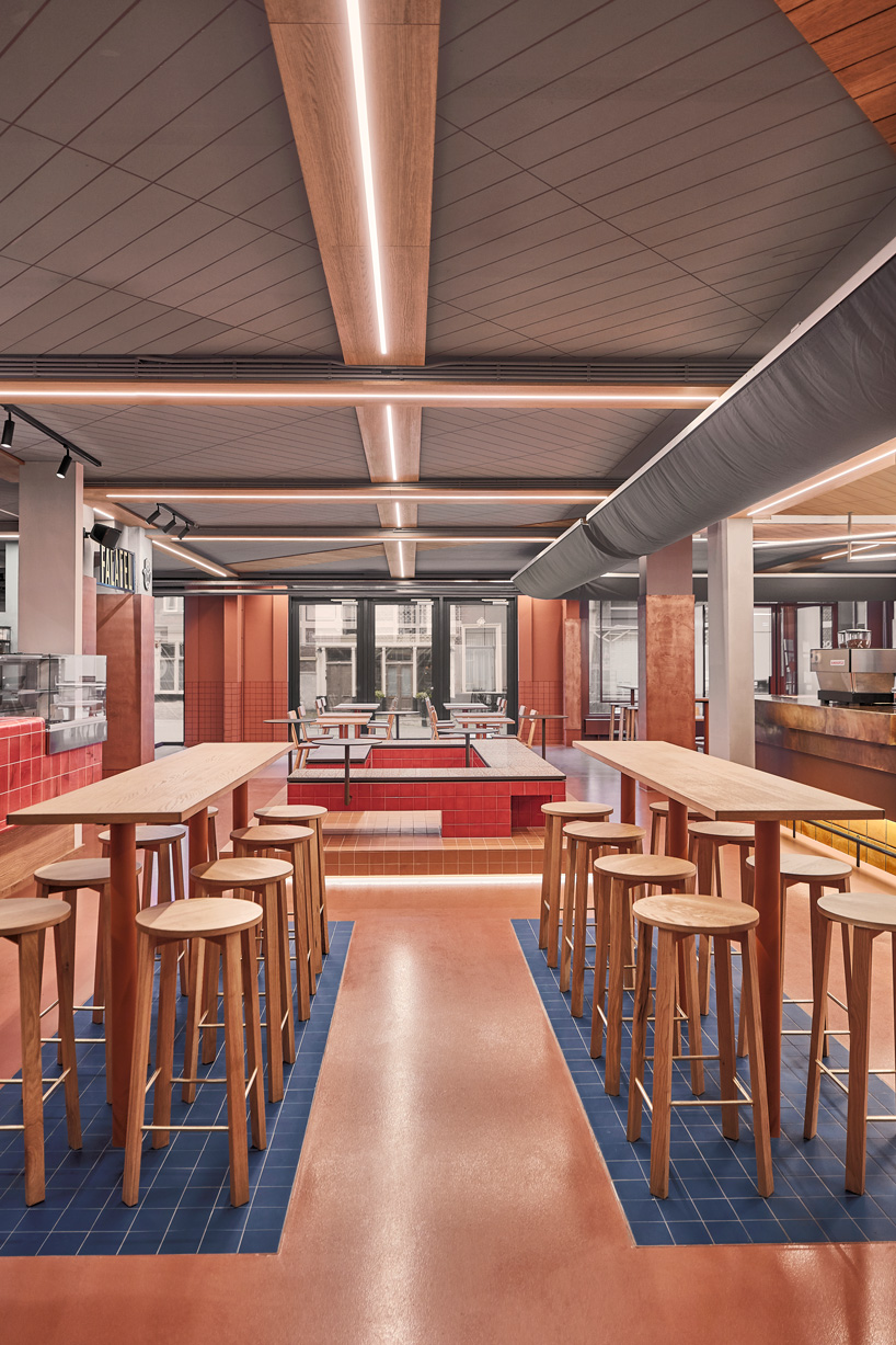 studio modijefsky designs 'foodhallen' food court in the hague as indoor urban piazza