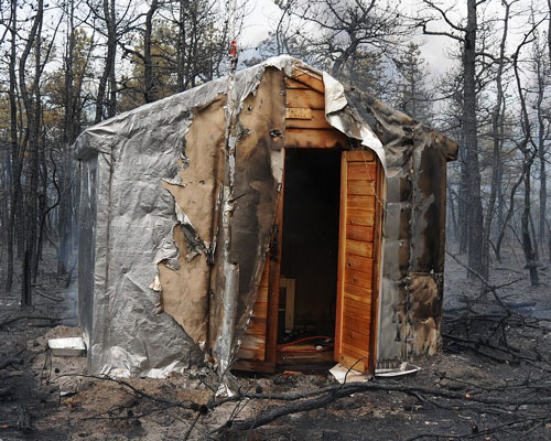 engineers created a huge foil blanket to protect homes from forest fires