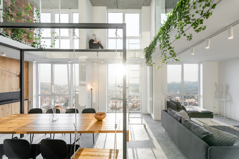 o. m. shumelda develops apartment around double-height