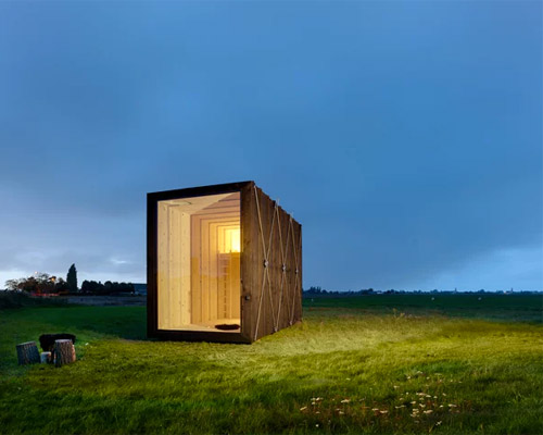 belgian studio dmvA designs minimal 'cabin Y' to be transported anywhere