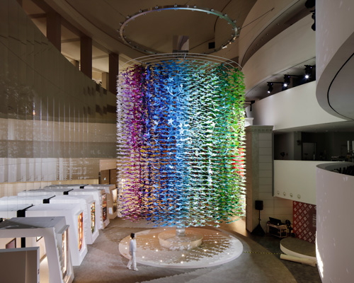 emmanuelle moureaux dyes 11,500 flowers in 100 colors for patek philippe installation