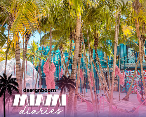 fernando laposse's naturally-dyed pink beasts hang around the miami design district