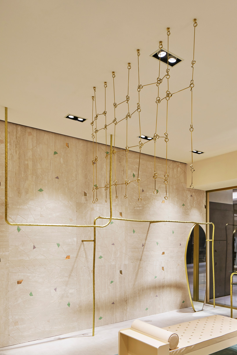 forte_forte opens brass, travertine + gold leaf boutique in tokyo