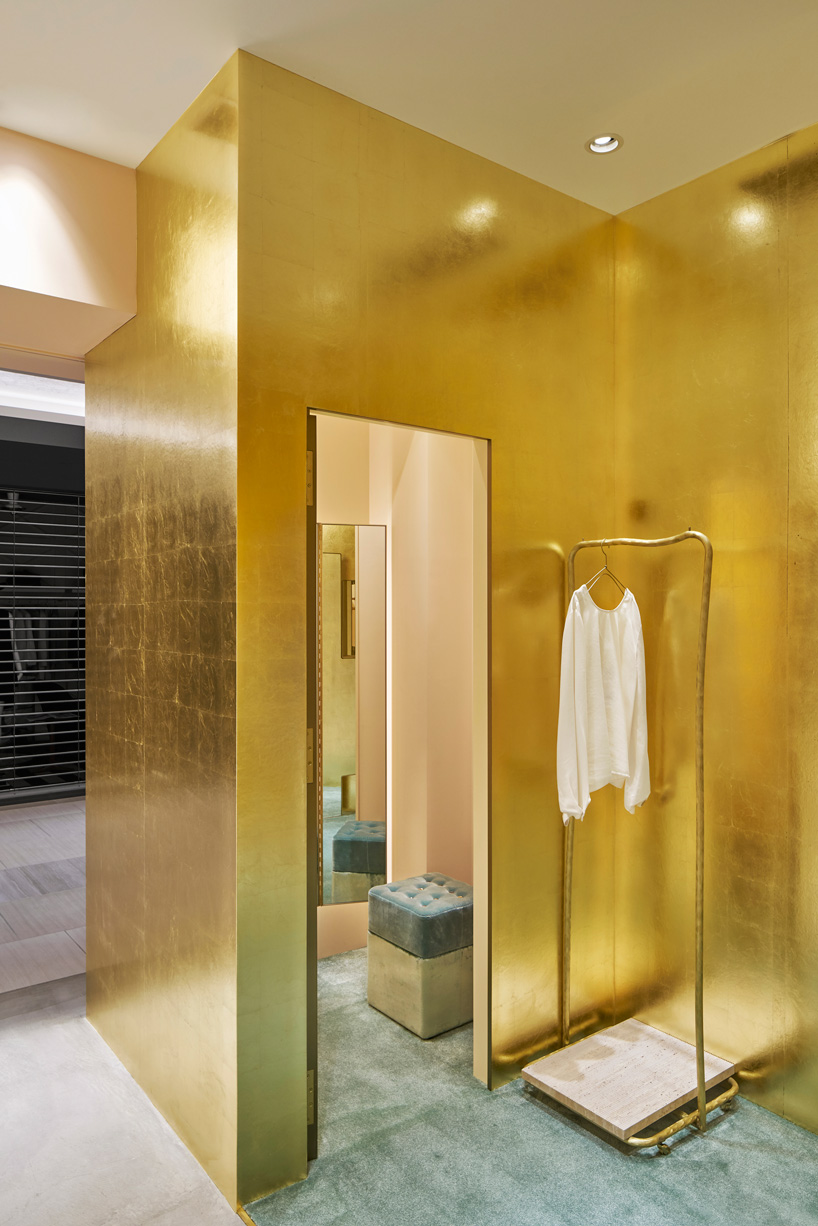 forte_forte opens brass, travertine + gold leaf boutique in tokyo