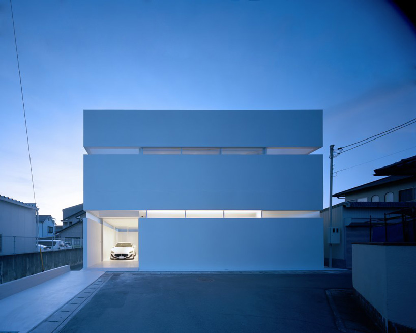  fujiwaramuro architects adds transparent built-in garage to house in takamatsu, japan