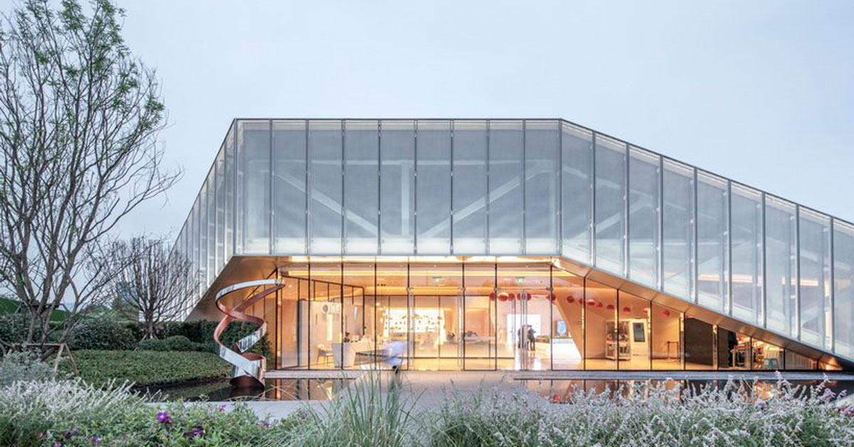 NAN architects adds a peeling translucent facade to community center in