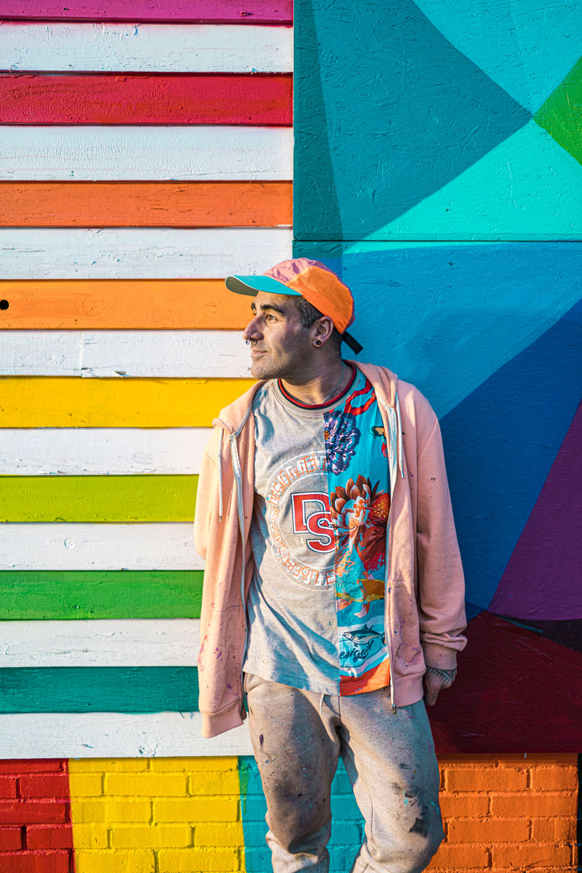 okuda san miguel transforms neglected home into 'rainbow embassy' art center