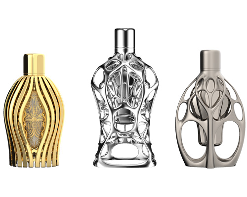 ross lovegrove 3D-prints formula 1's first-ever perfume in metal