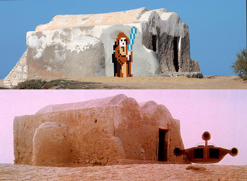 Star Wars example #162: space invader marks his territory at obi-wan kenobi’s home in djerba