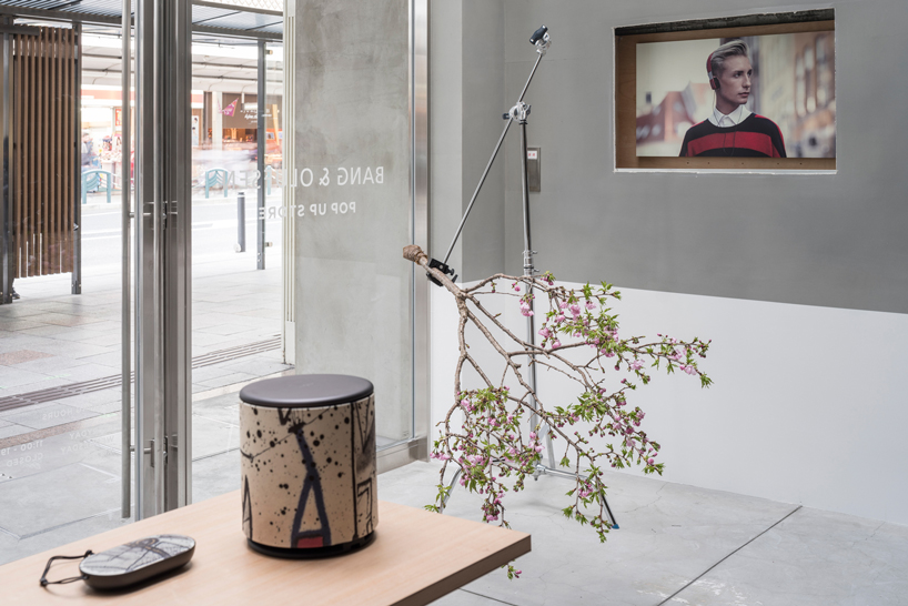 yusuke seki recycles used timber to create the bang & olufsen pop-up store in kyoto designboom