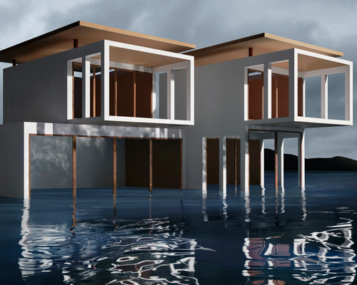 james casebere constructs and photographs a speculative future 'on the water's edge'