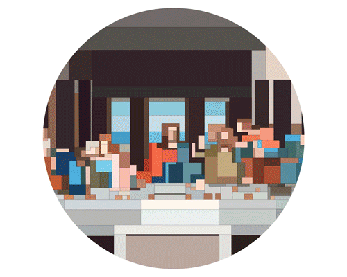 adam lister updates his 8-bit watercolor series with circular, digital editions