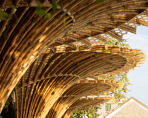 atelier cnS works with local weavers to build the changqi stadium bamboo corridor