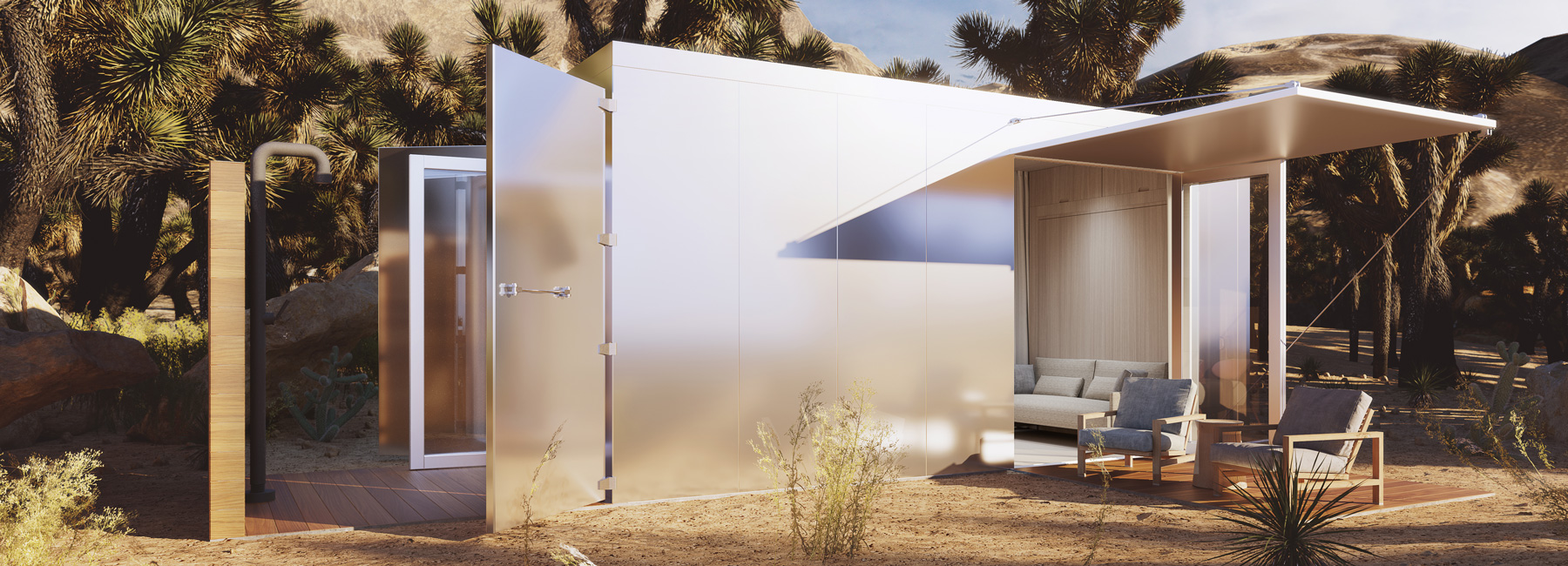 'buhaus' turns shipping containers into fire-resistant temporary housing