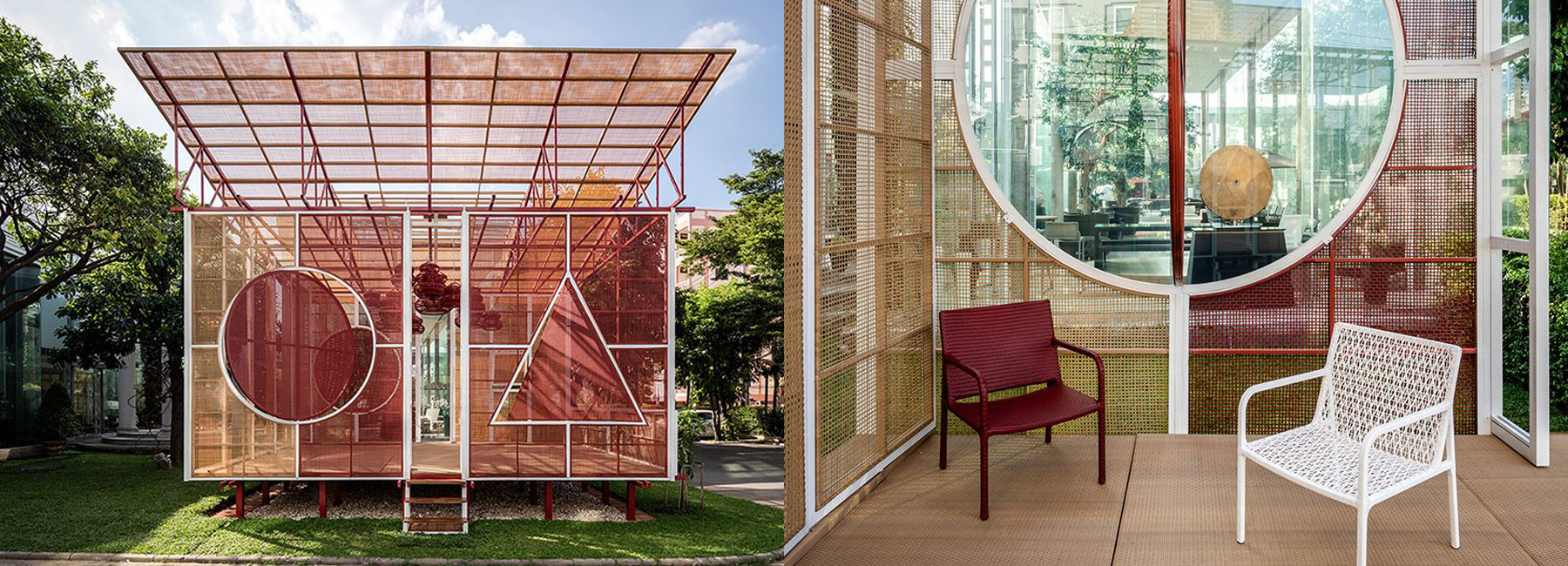PHTAA combines traditional thai craftsmanship with modern construction for temporary rattan pavilion