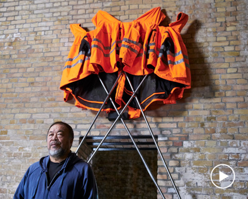 ai weiwei makes DIY sculpture with HORNBACH: safety jackets zipped the other way