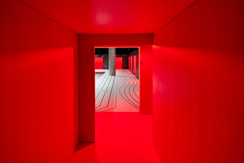 AMO designs graphic piazzas for prada's 2020 fall/winter womenswear show AMO designs graphic piazzas for prada's 2020 fall/winter womenswear show