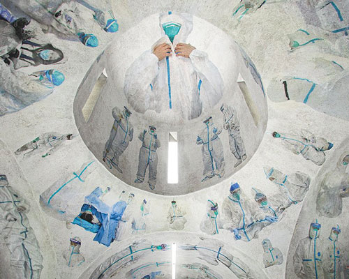 duyi han pays homage to coronavirus medical workers with chapel mural in hubei province