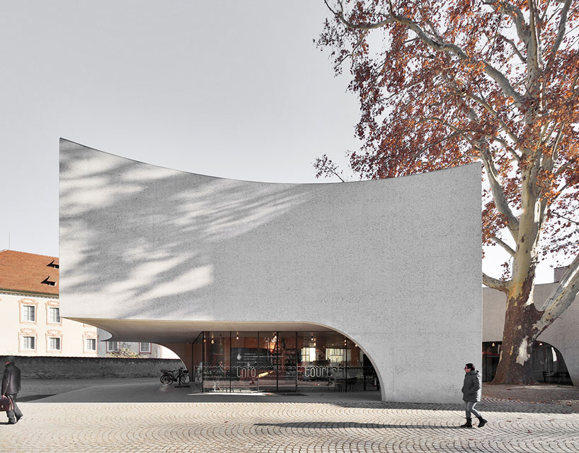 curving concrete wraps modus architects' 'treehugger' tourist office in italy designboom