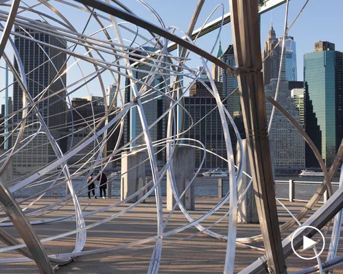 antony gormley discusses his monumental looping sculpture overlooking the NYC skyline
