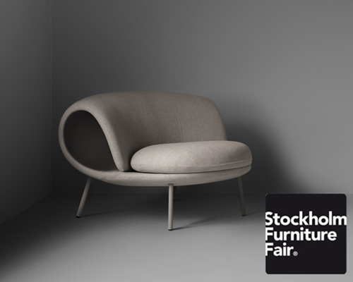 jin kuramoto's 'maki' chair for OFFECCT features a curved hollow backrest