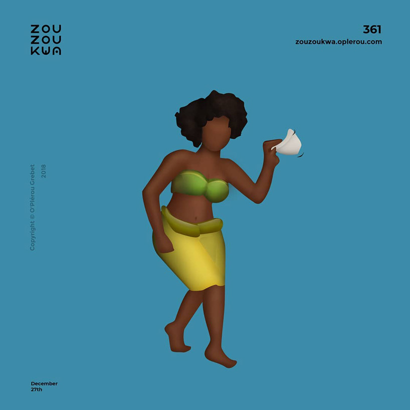 o’plérou grebet designs 'african emojis' to reflect the culture of his country