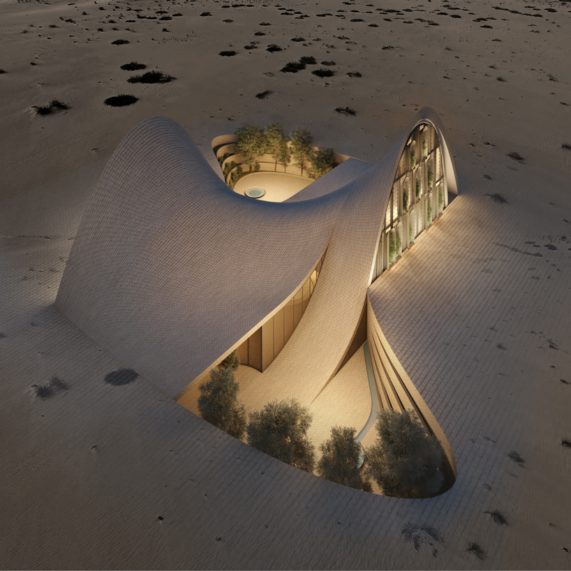 team group sunken courtyard