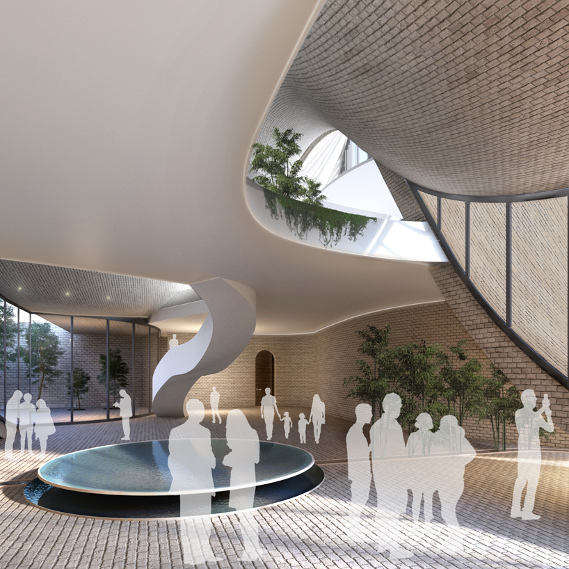 team group sunken courtyard