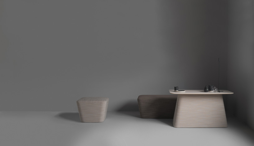 teruhiro yanagihara draws from japanese stone gardens in 'osaka'collection for OFFECCT