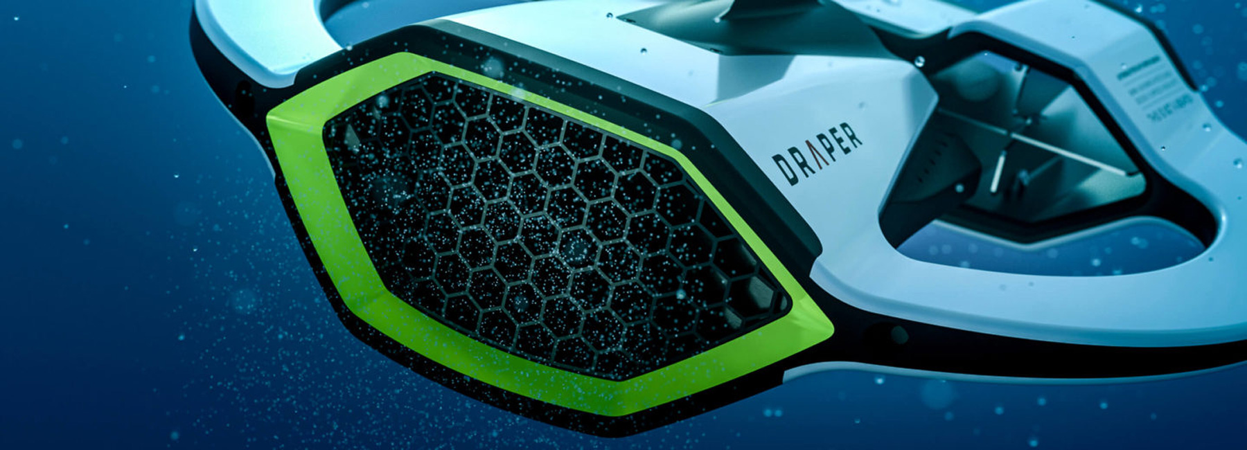 the underwater draper drone scans the ocean for microplastics