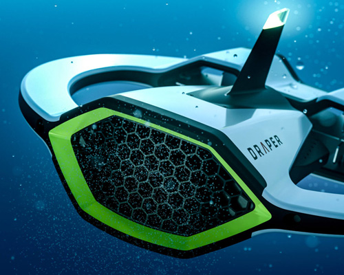 the underwater draper drone scans the ocean for microplastics