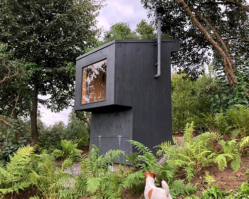 zeltini studio's wooden 'temple of poop' is a compost toilet with a view