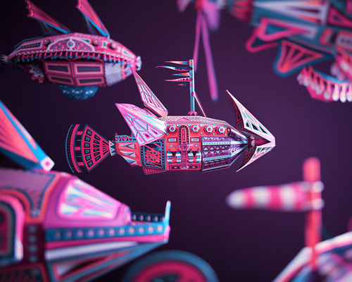 zim & zou craft whimsical fleet of fictional aircraft from paper